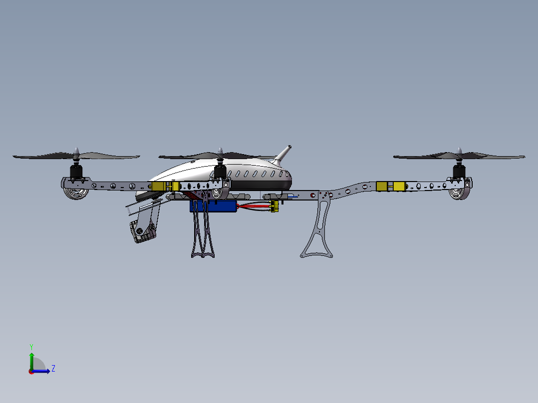 拍摄小设备、飞行器、航模、直升机、六轴、六旋翼（SW2017左视图