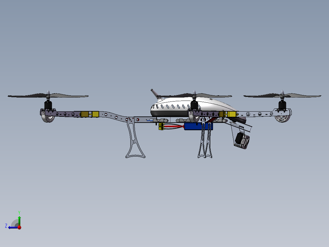 拍摄小设备、飞行器、航模、直升机、六轴、六旋翼（SW2017右视图