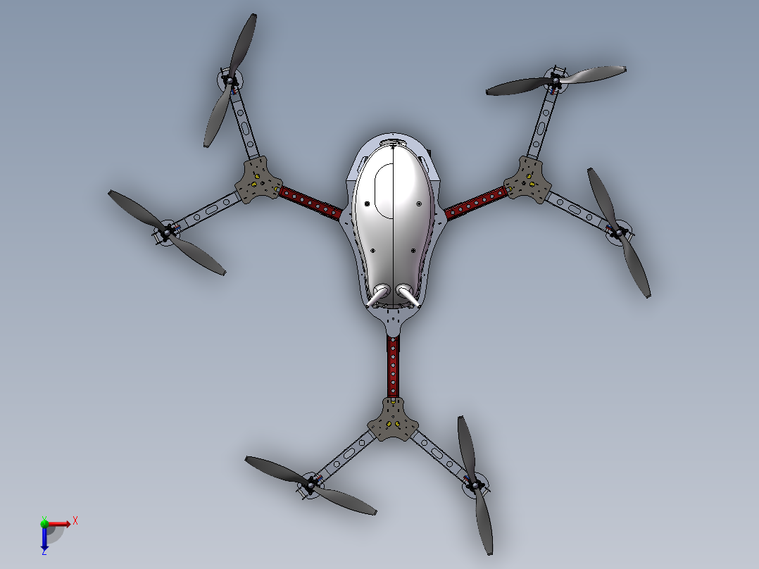 拍摄小设备、飞行器、航模、直升机、六轴、六旋翼（SW2017俯视图