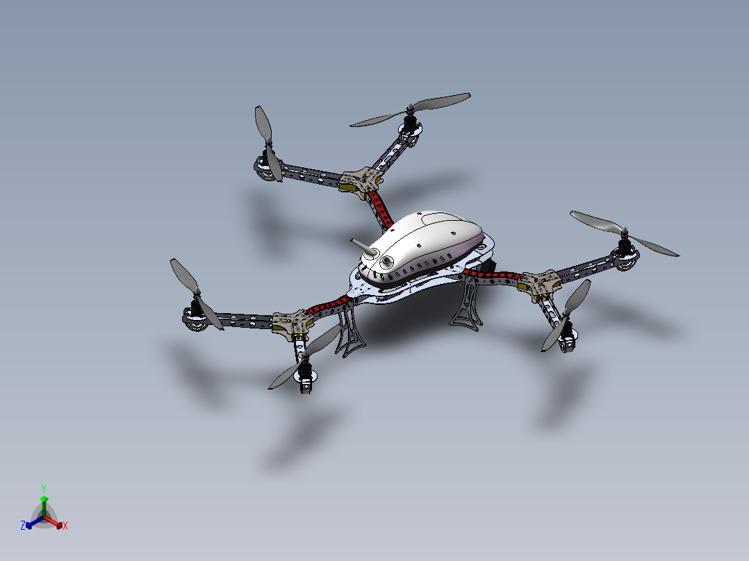 拍摄小设备、飞行器、航模、直升机、六轴、六旋翼（SW2017正等轴测图