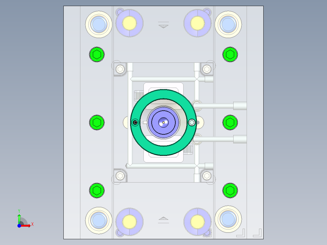 Q047-三孔面板插座注塑模具设计【三维UG】前视图
