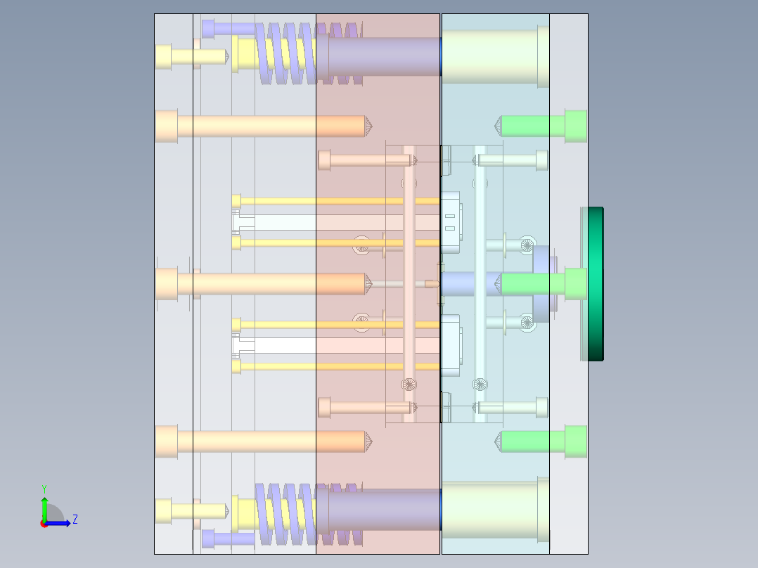 Q047-三孔面板插座注塑模具设计【三维UG】左视图