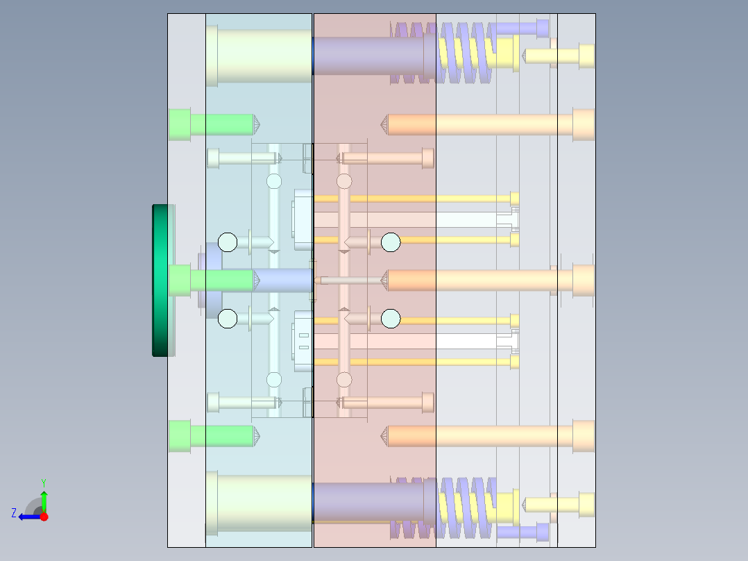 Q047-三孔面板插座注塑模具设计【三维UG】右视图