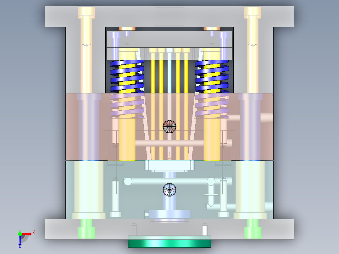 Q047-三孔面板插座注塑模具设计【三维UG】俯视图