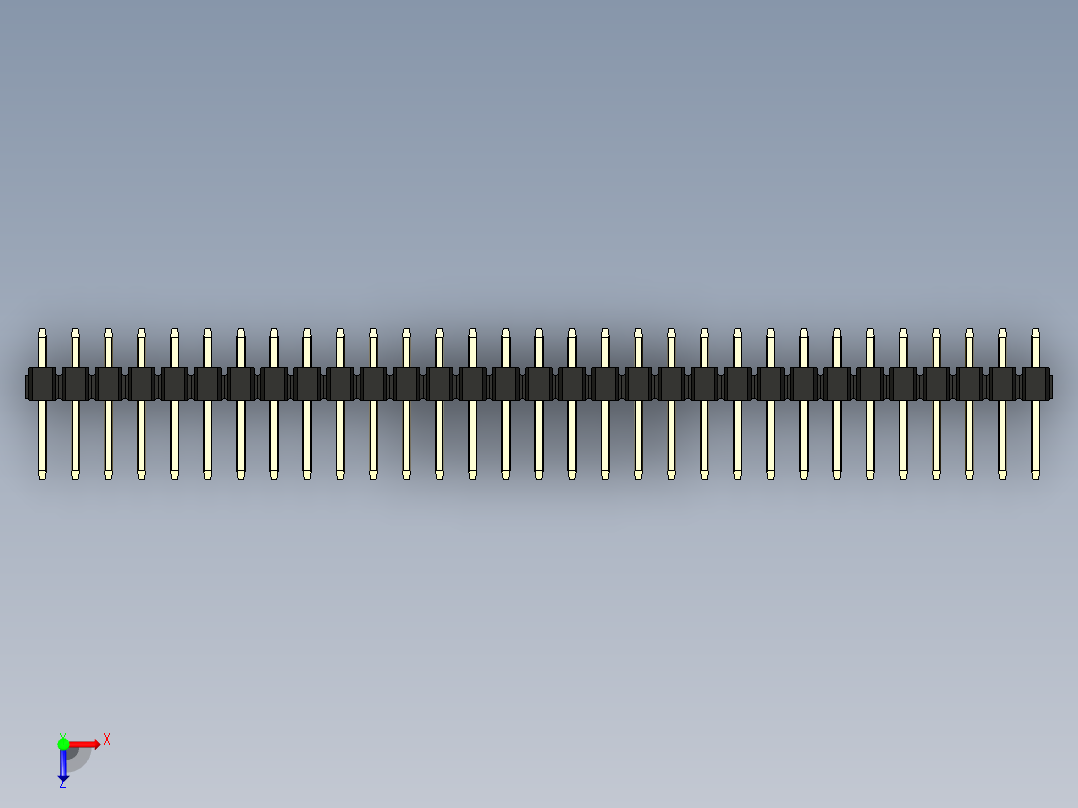 彩色公头100mil（2.54mm）系列-DS1021_black_2x31p_100mil_Type1_rev1.0俯视图