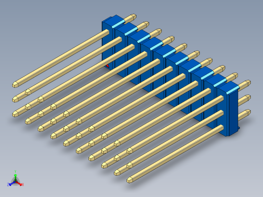 彩色公头100mil（2.54mm）系列-DS1021_blue_3x10p_100mil_Type19_rev1.0