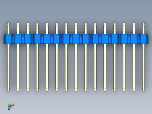 彩色公头100mil（2.54mm）系列-DS1021_blue_3x15p_100mil_Type5_rev1.0俯视缩略图