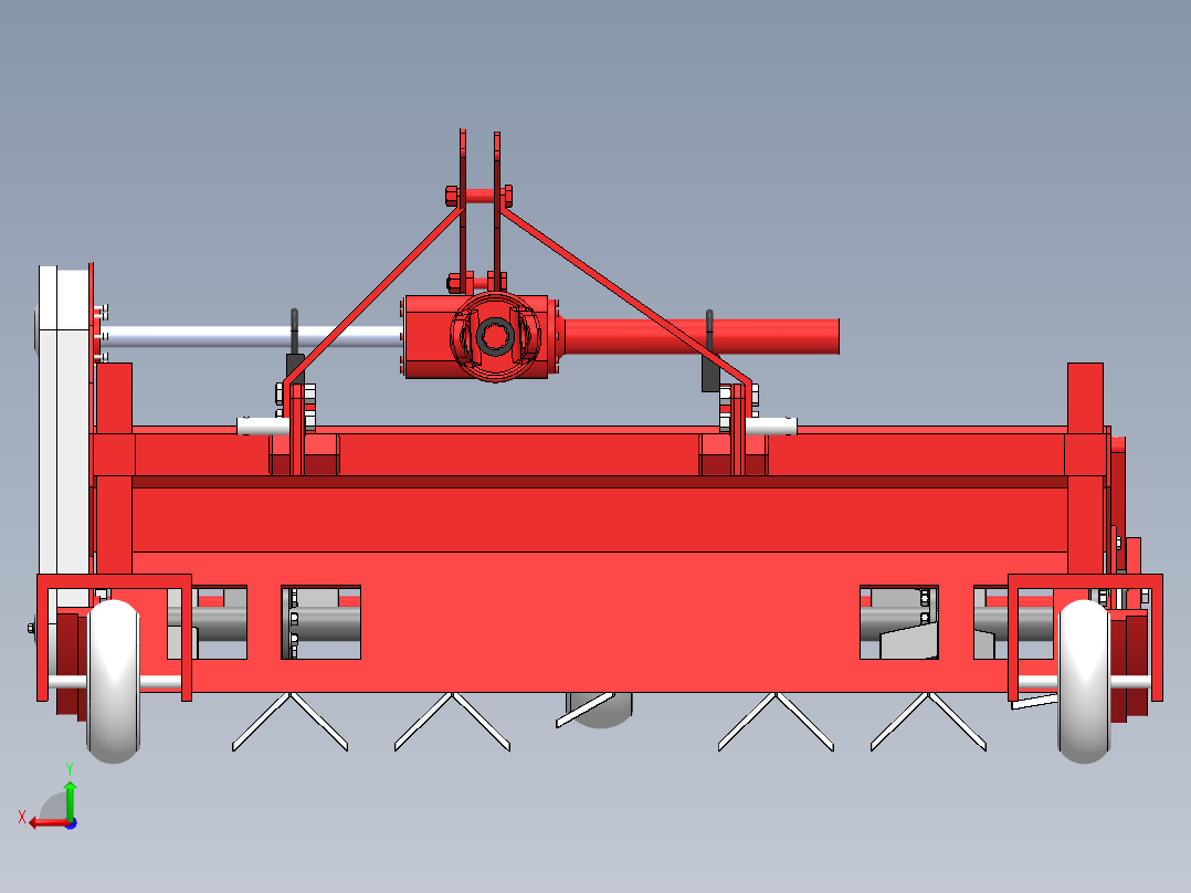 双垄单行藤蔓切碎机后视图