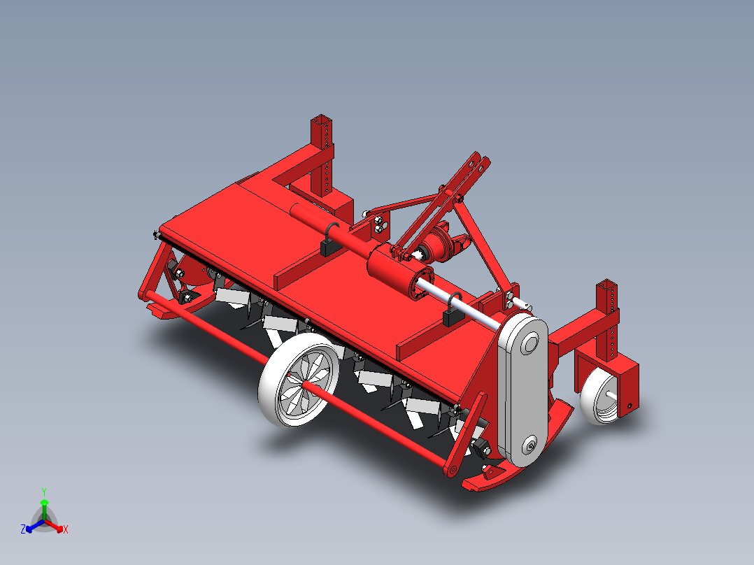 双垄单行藤蔓切碎机正等轴测图