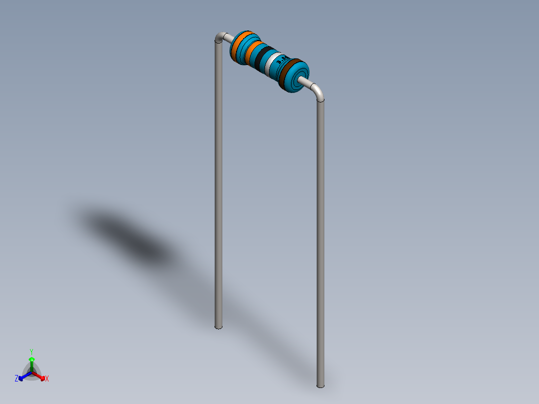 电容器 二极管 电阻器-Resistor 3.3 Ohm Blue正等轴测图