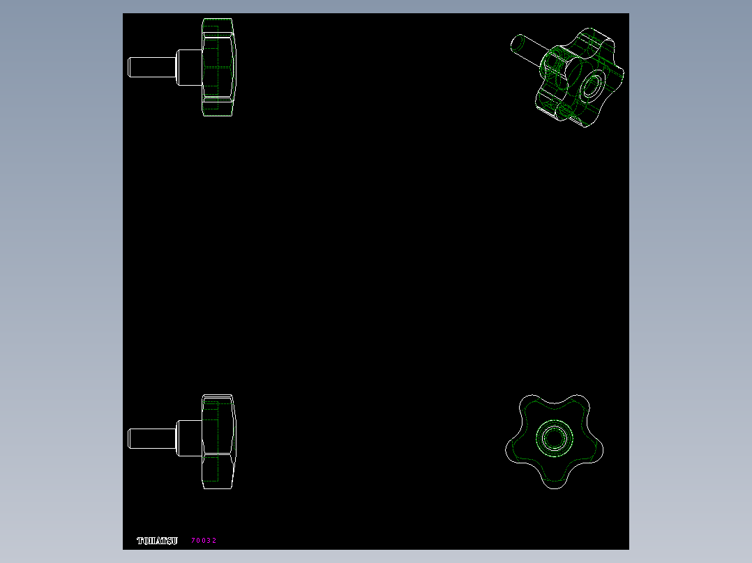 星型把手VCT.p-2D多系列多零件图纸模型