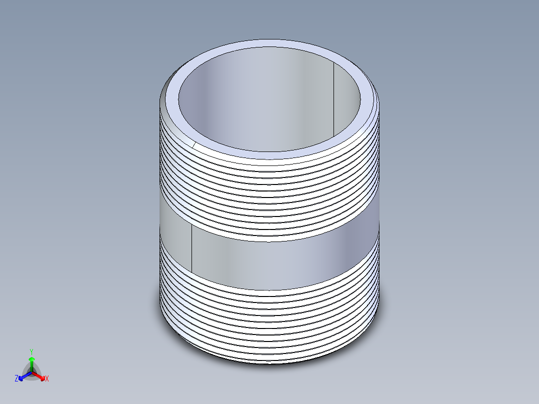 CPVC管件33-Sch80_Nipple_MPTxMPT_9861-341_3in x 4in正等轴测图