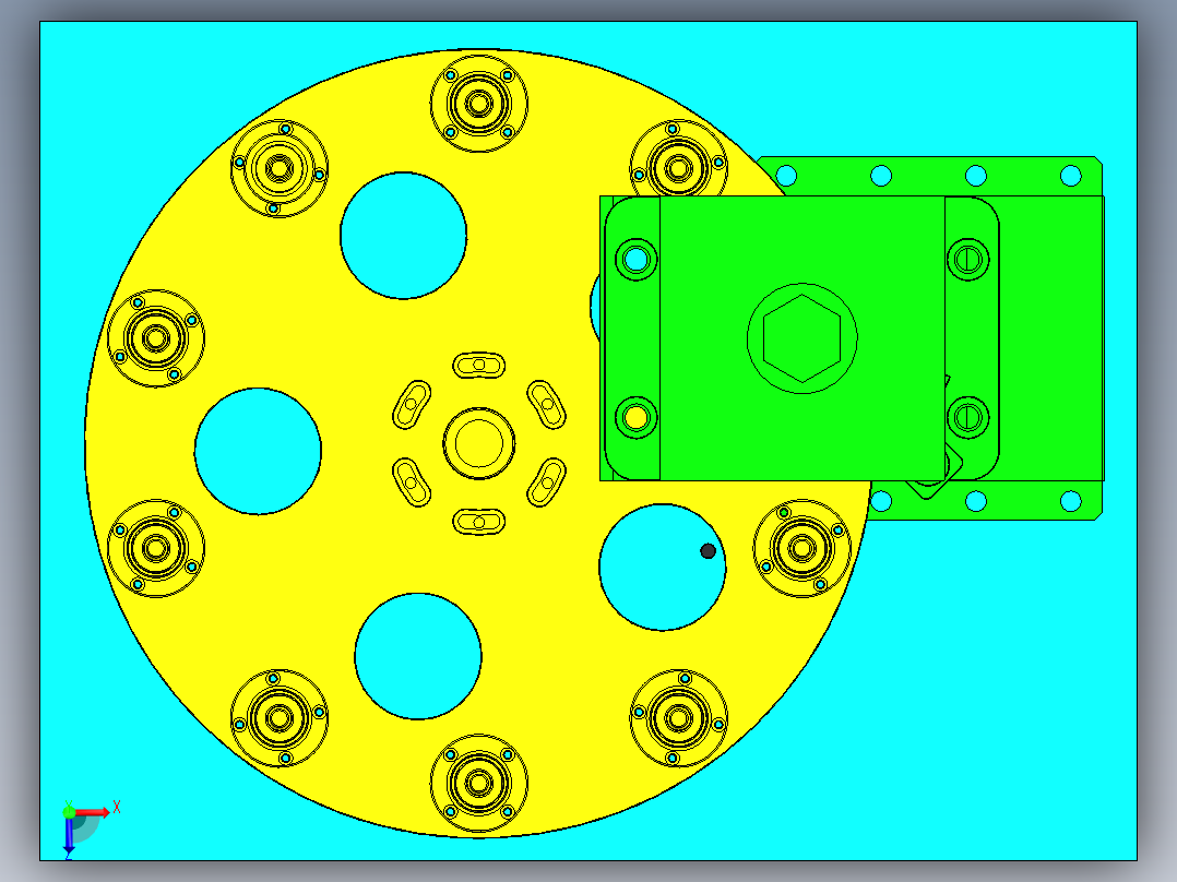 转盘式铆压机构_铆接机构==1567780==40俯视图