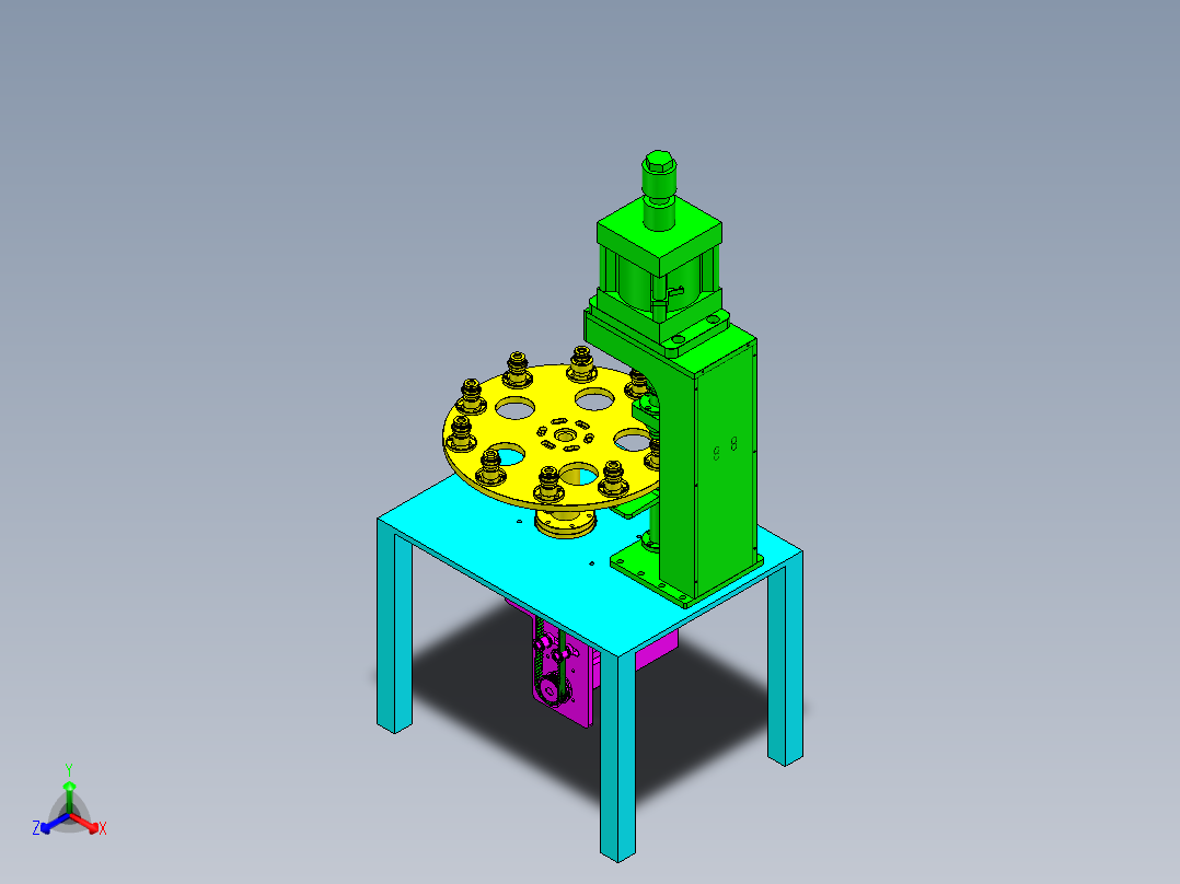 转盘式铆压机构_铆接机构==1567780==40正等轴测图