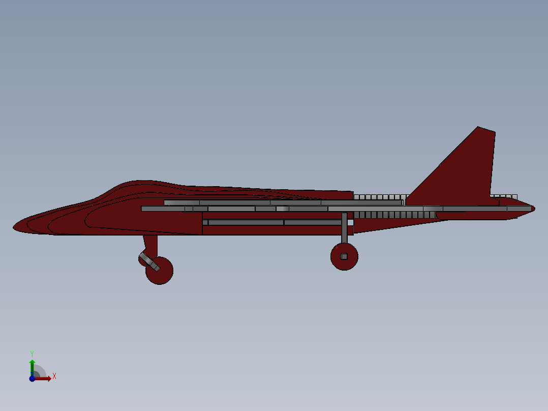 激光下料拼图战机AutoCAD, Parasolid, SOLIDWORKS 2016, STEP _ IGES前视图