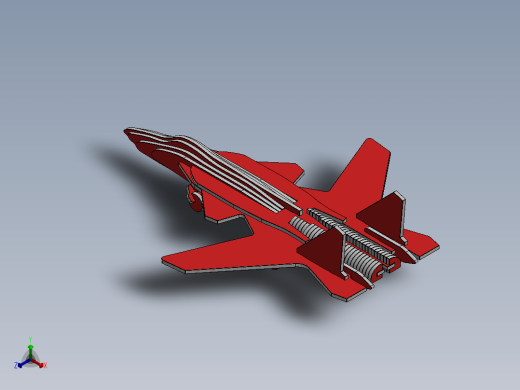 激光下料拼图战机AutoCAD, Parasolid, SOLIDWORKS 2016, STEP _ IGES正等轴测缩略图