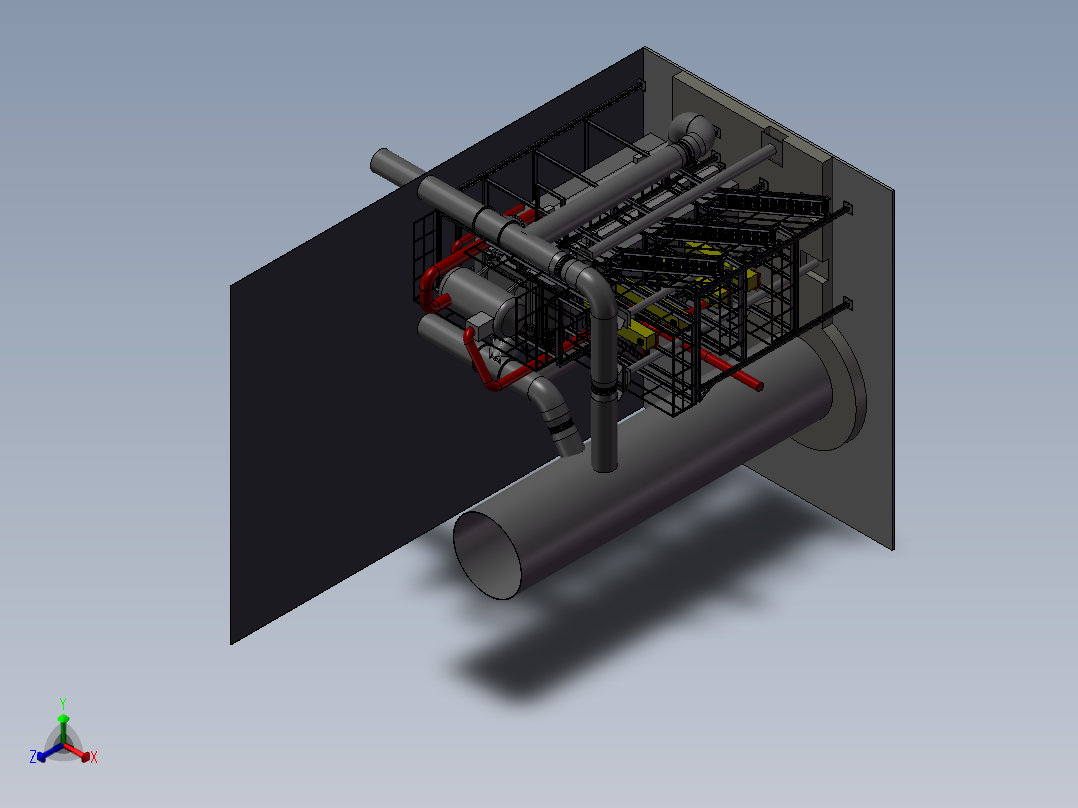 大型锅炉钢结构 自动化设备3D图纸3D模型正等轴测图