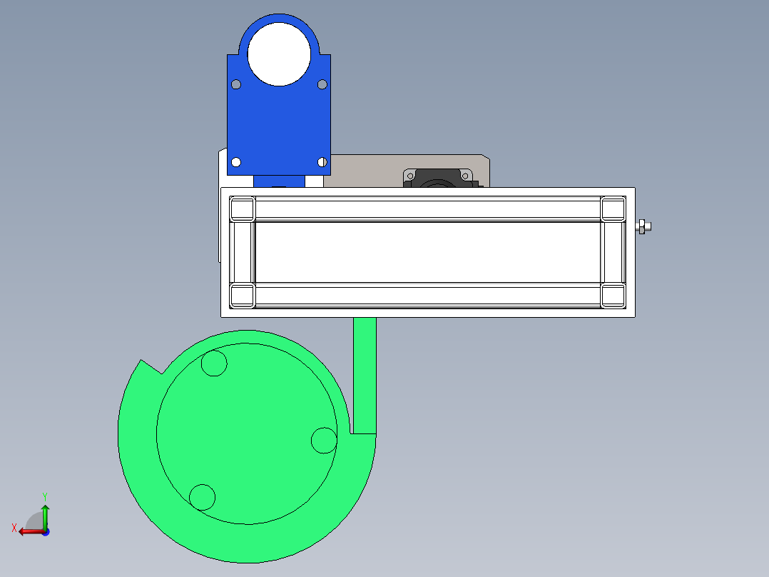 伺服攻丝机SW三维图后视图