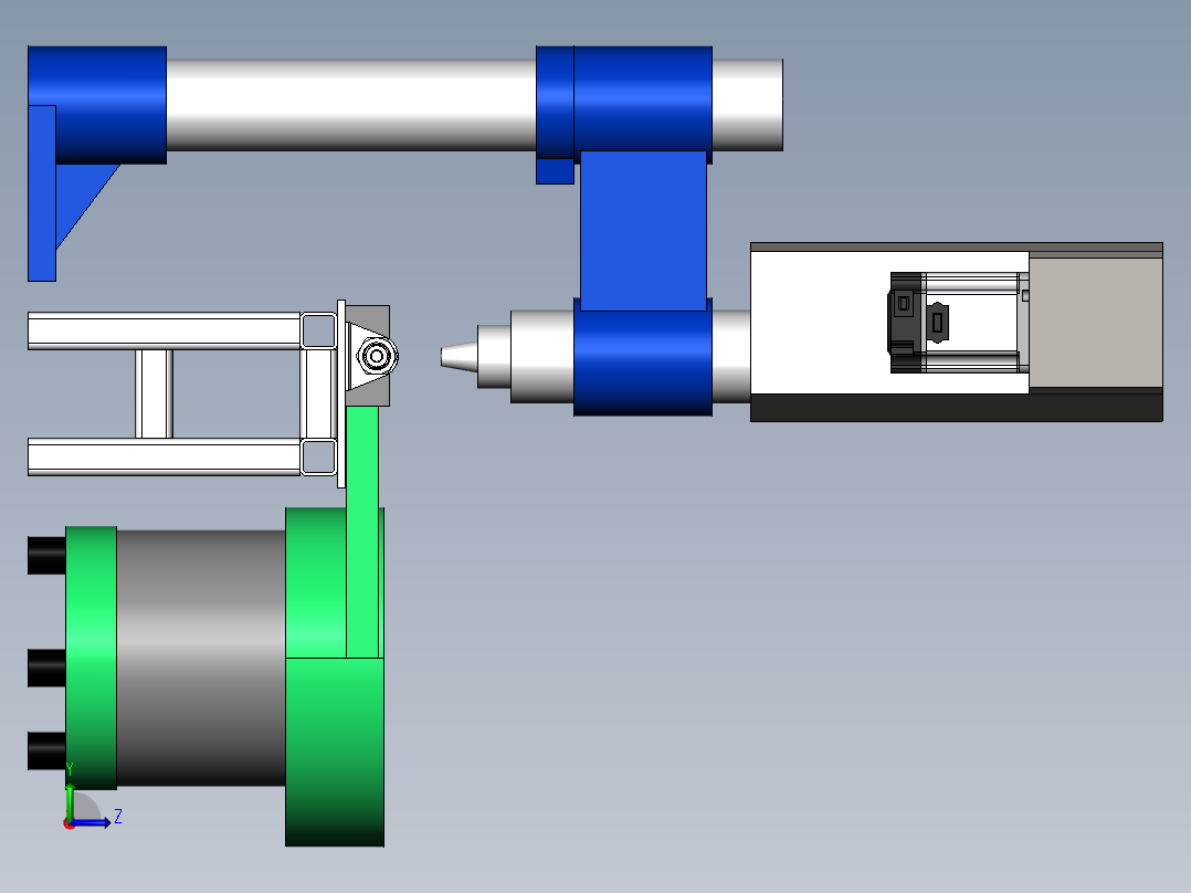 伺服攻丝机SW三维图左视图