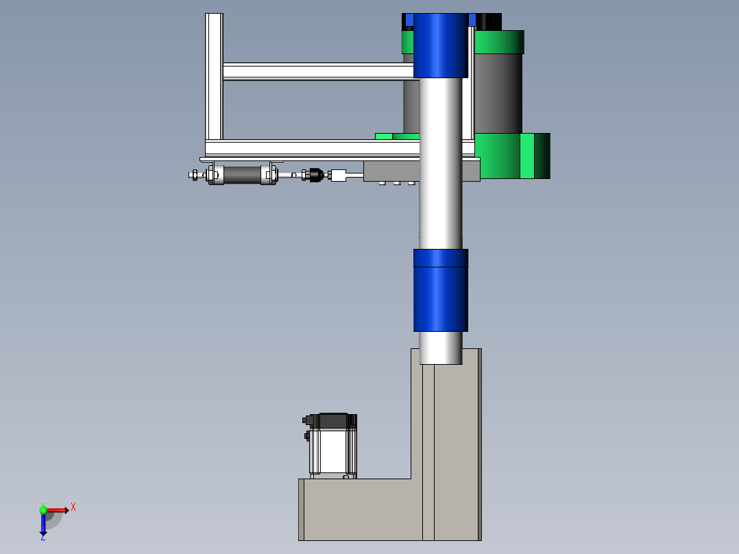 伺服攻丝机SW三维图俯视图