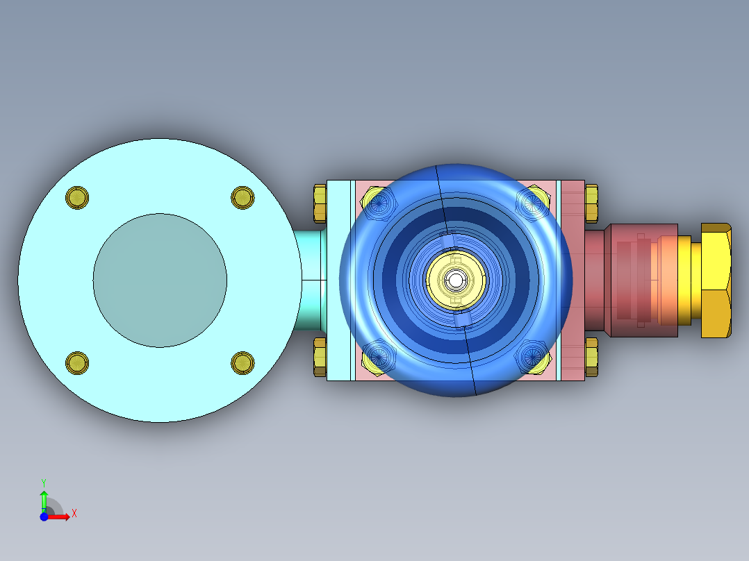 真空阀三维图前视图