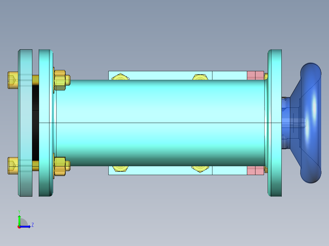 真空阀三维图左视图