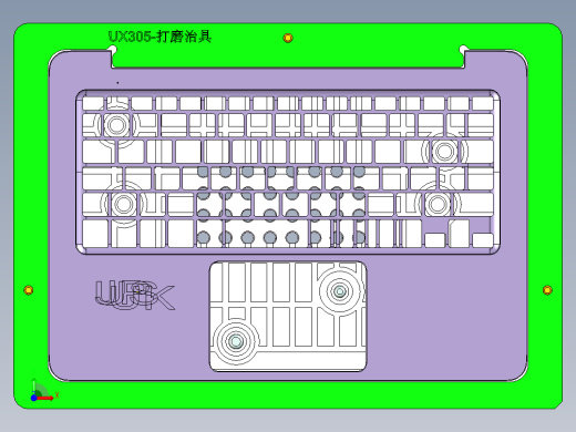 UX305-C笔记本CNC工装夹具三维模型-DAMO前视缩略图
