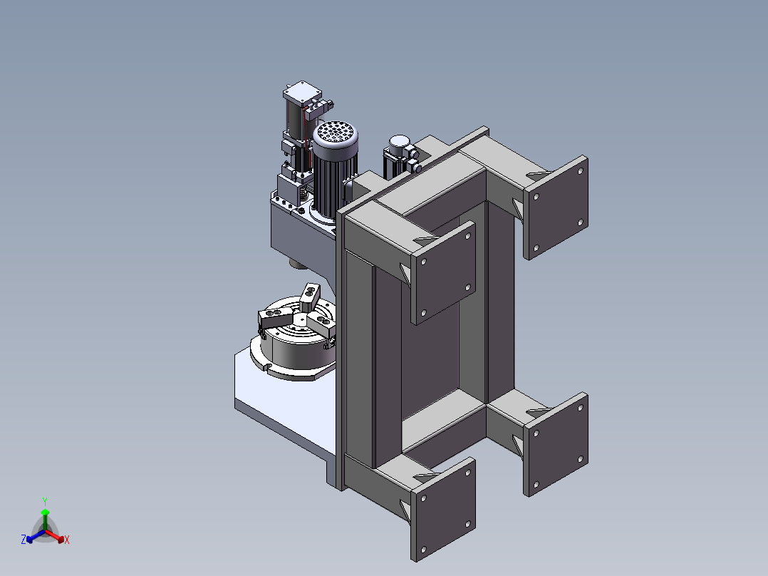 小型卧式车床sw18可编辑正等轴测图