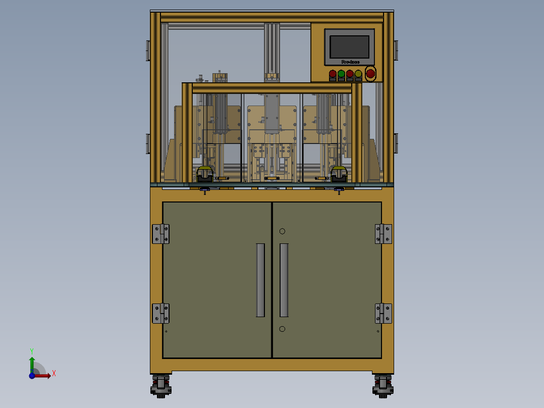自动锁垫片机（sw18可编辑+工程图+BOM）前视图