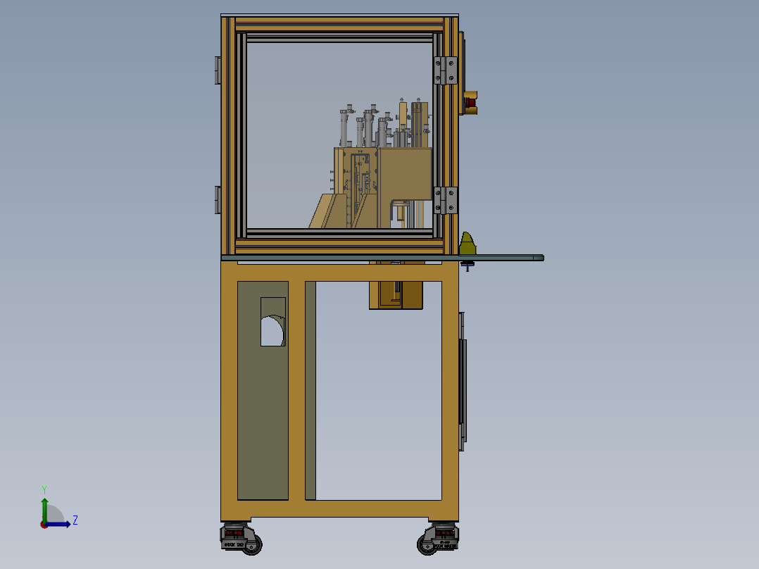 自动锁垫片机（sw18可编辑+工程图+BOM）左视图