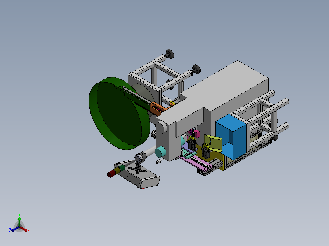 内六角扳手自动压钢印设备方案sw16可编辑正等轴测图