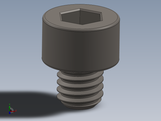Screw_DIN_912_M6x6F_A2.SLDPRT公制内六角螺钉
