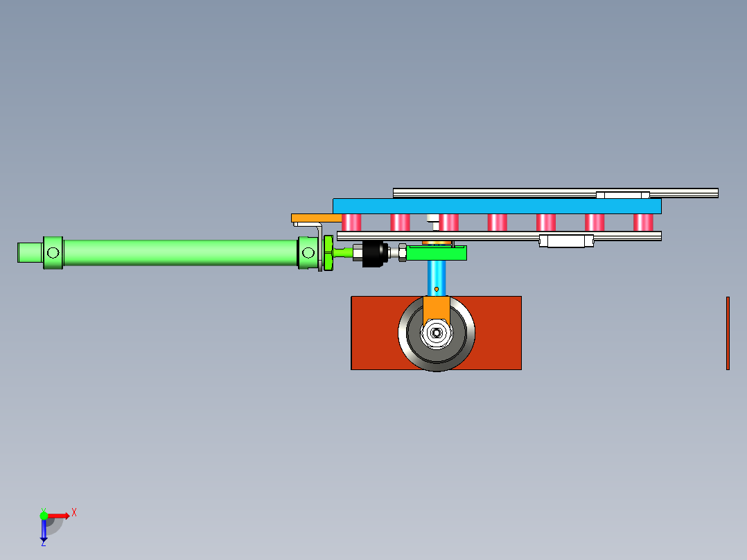吸附式90度翻转机构俯视图
