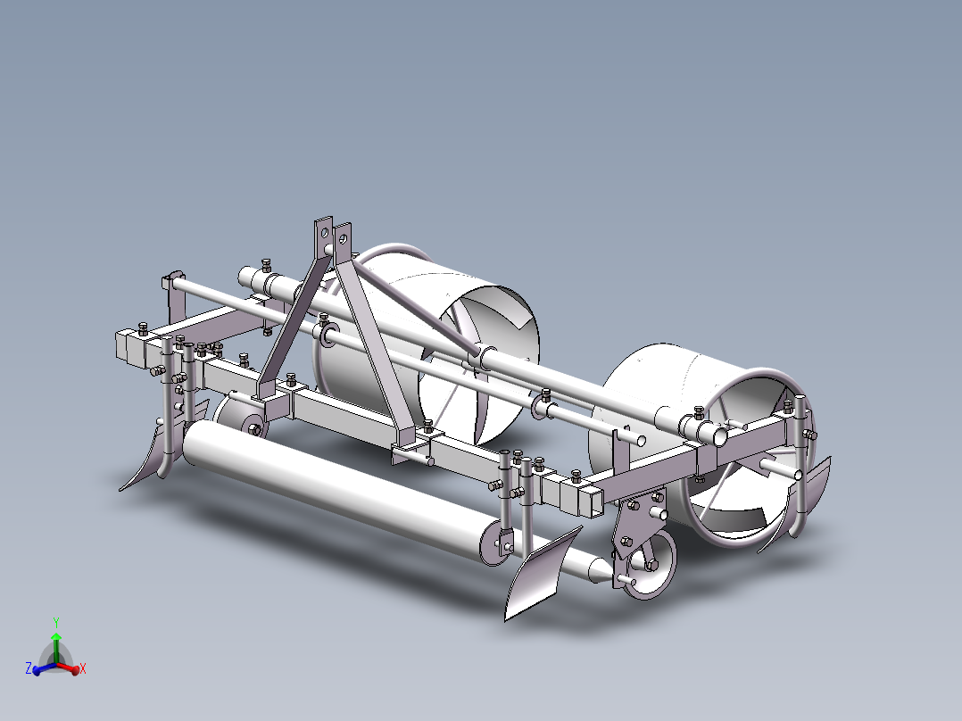 农业地膜覆盖机三维SW模型铺膜机