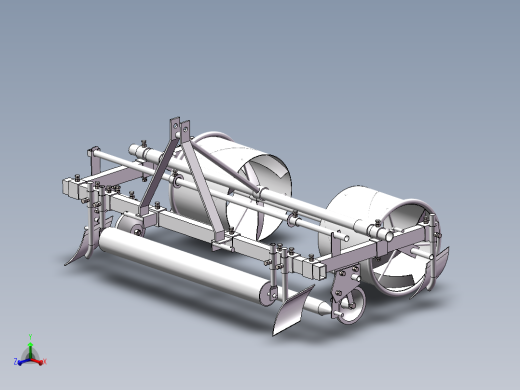 农业地膜覆盖机三维SW模型铺膜机