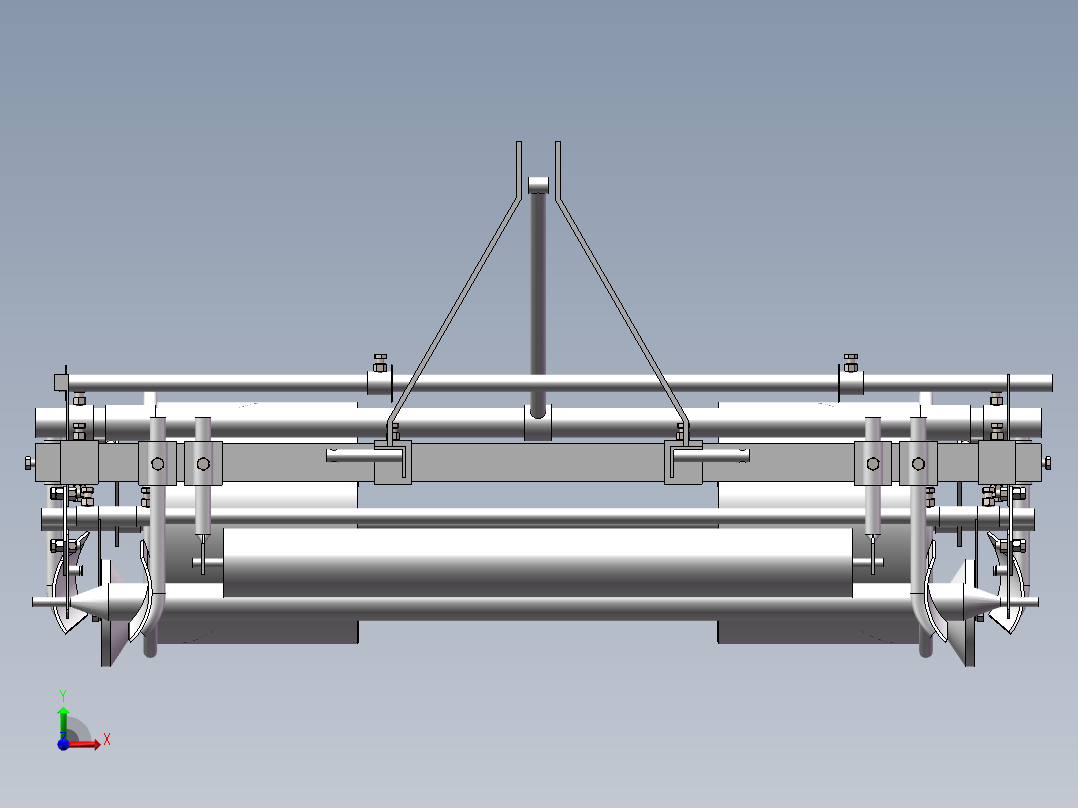 农业地膜覆盖机三维SW模型铺膜机前视图