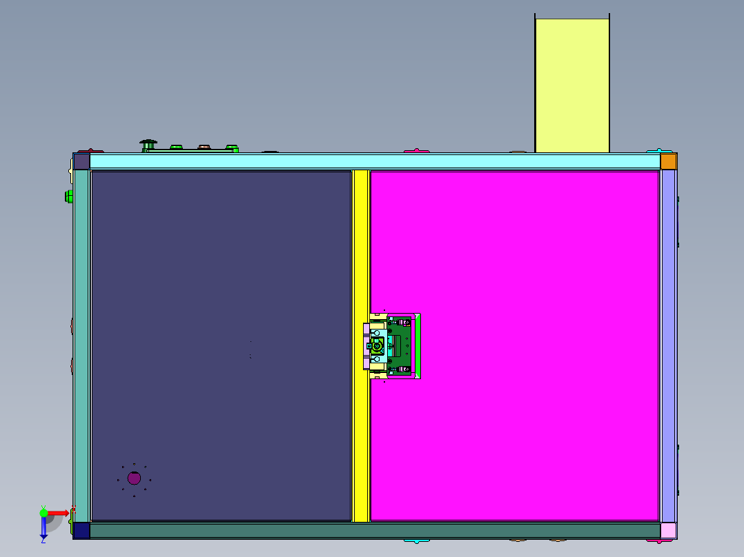 工业包装流水线折盒机俯视图