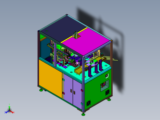 工业包装流水线折盒机正等轴测缩略图