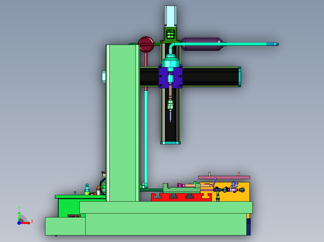 数控水切割机射流生成装置前视图