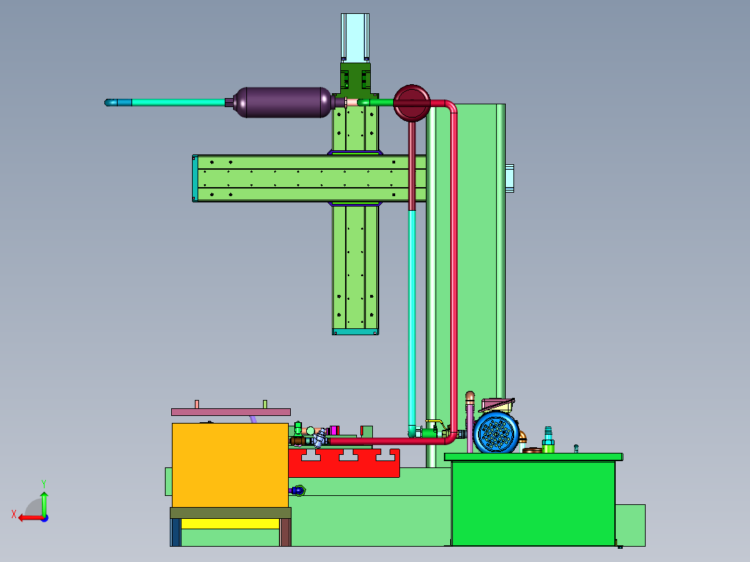 数控水切割机射流生成装置后视图