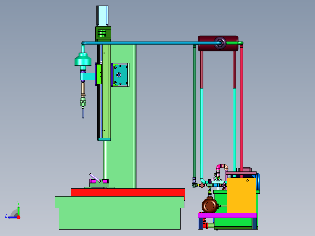 数控水切割机射流生成装置右视图