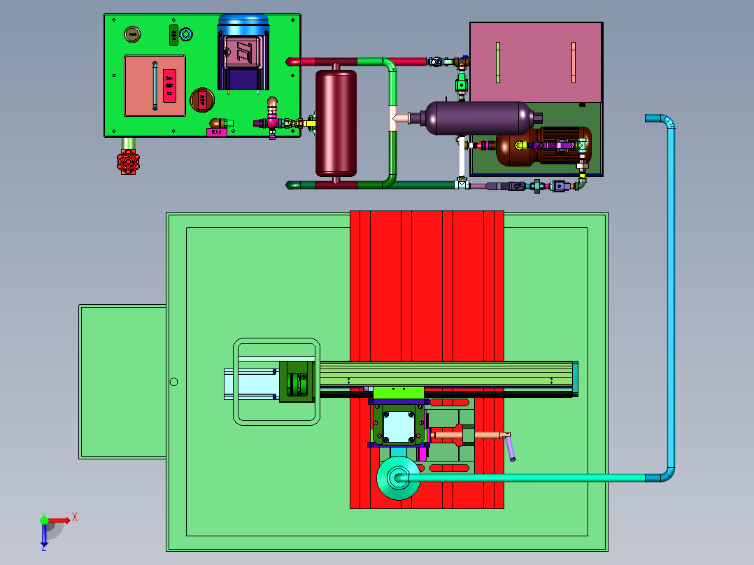 数控水切割机射流生成装置俯视图