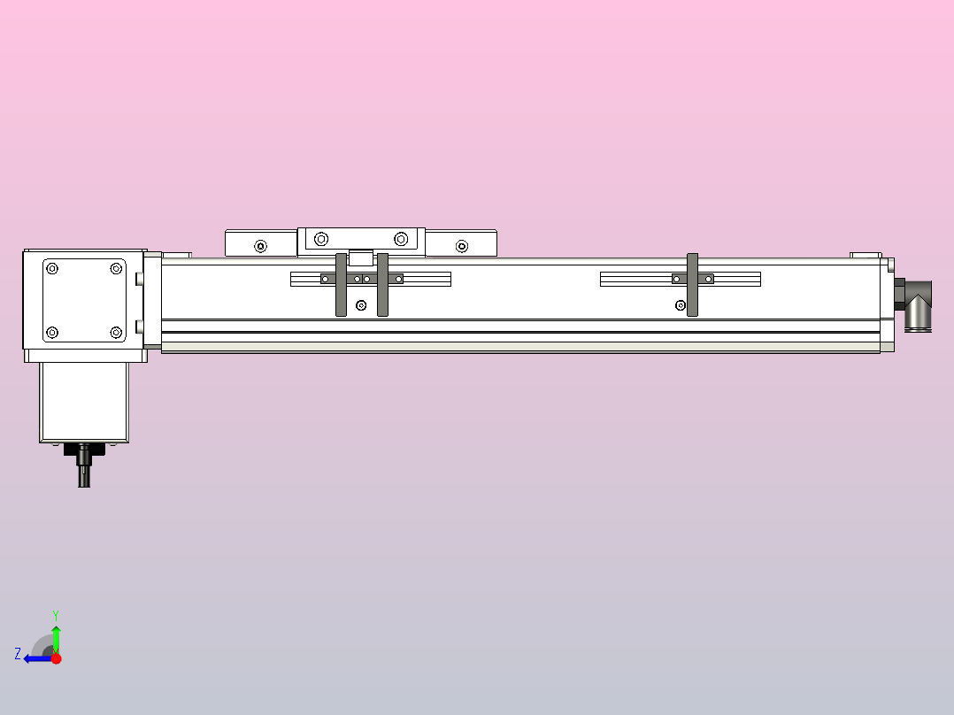 SCM10-200-RD滚珠花健、支撑座、滚珠丝杠、交叉导轨、直线模组右视图