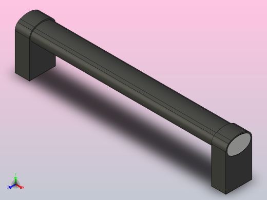 GN 334-36-300椭圆管状手柄拉手把手手柄正等轴测缩略图