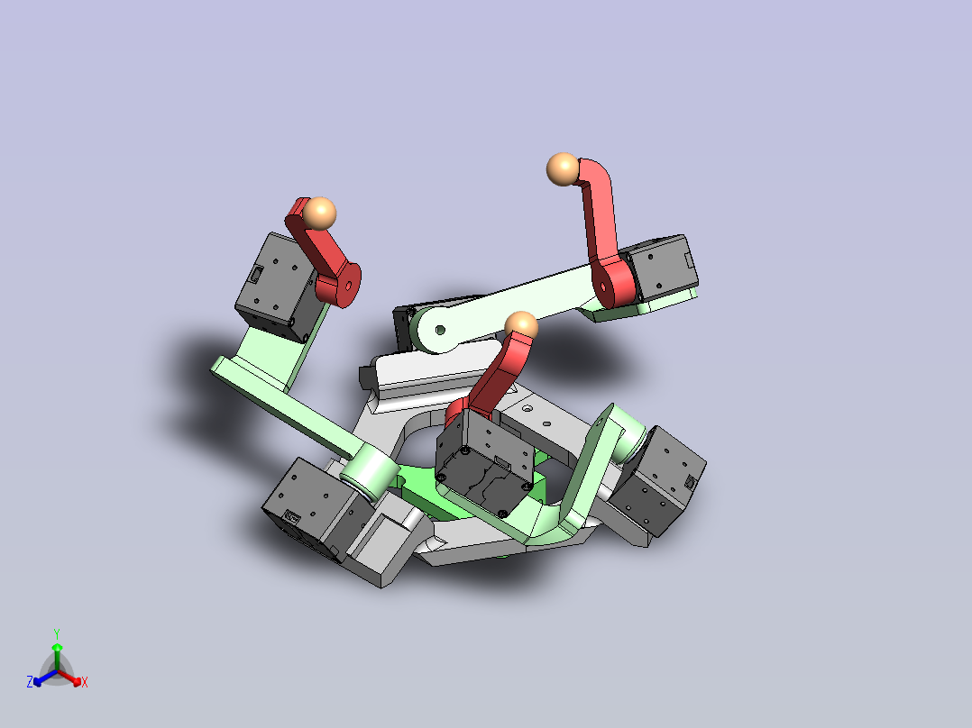 球面并联结构 sw24正等轴测图
