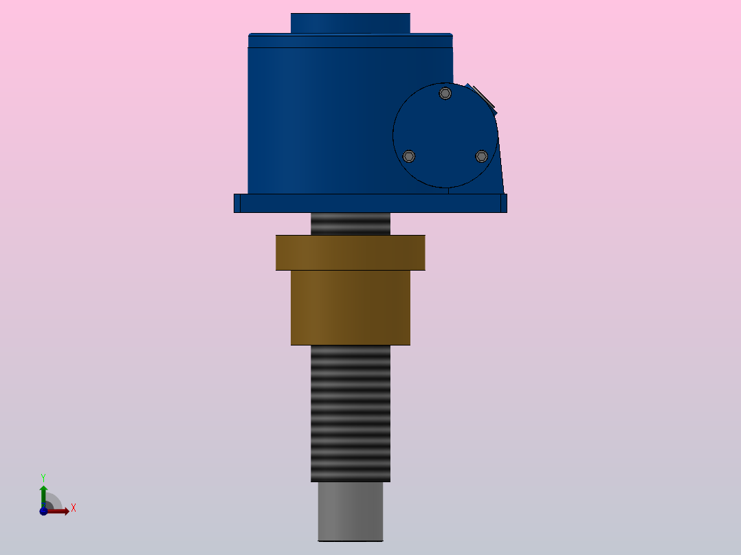 SWL100 螺母升降型蜗轮丝杆升降机[SWL100TM-2BⅠ-300-X-B]前视图