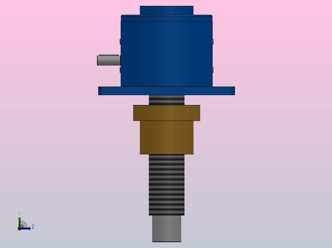 SWL100 螺母升降型蜗轮丝杆升降机[SWL100TM-2BⅠ-300-X-B]左视图