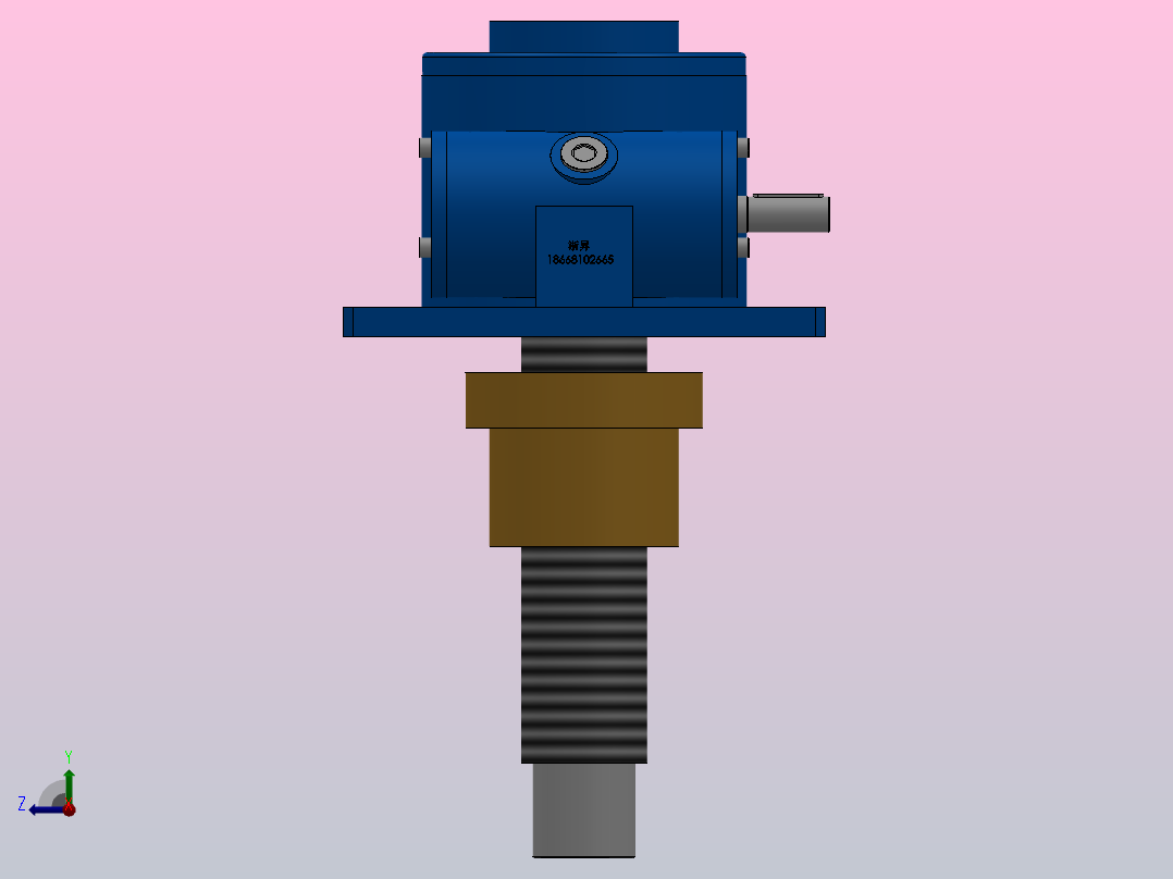 SWL100 螺母升降型蜗轮丝杆升降机[SWL100TM-2BⅠ-300-X-B]右视图