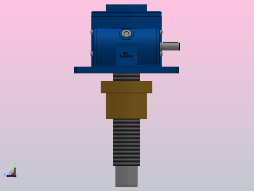 SWL100 螺母升降型蜗轮丝杆升降机[SWL100TM-2BⅠ-300-X-B]右视缩略图