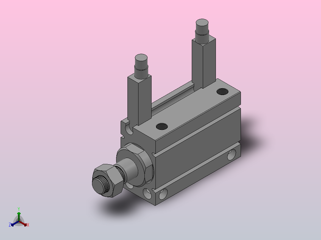 小型自由安装型气缸HCUJ系列[HCDUJB10-20DMF8PS]主视图